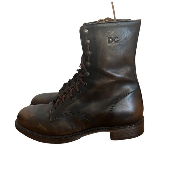 Dsquared2  Brown Leather Lace Up Combat Boots Size 40 EU - Picture 5 of 15